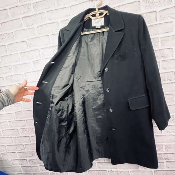 |•JACQUELINE FERRAR•| Long Black Blazer Suit Jacket Coat Size Small - Picture 3 of 11